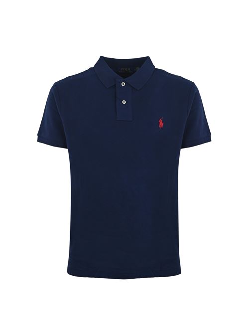 Polo due bottoni in cotone con logo navy POLO RALPH LAUREN | 710795080007